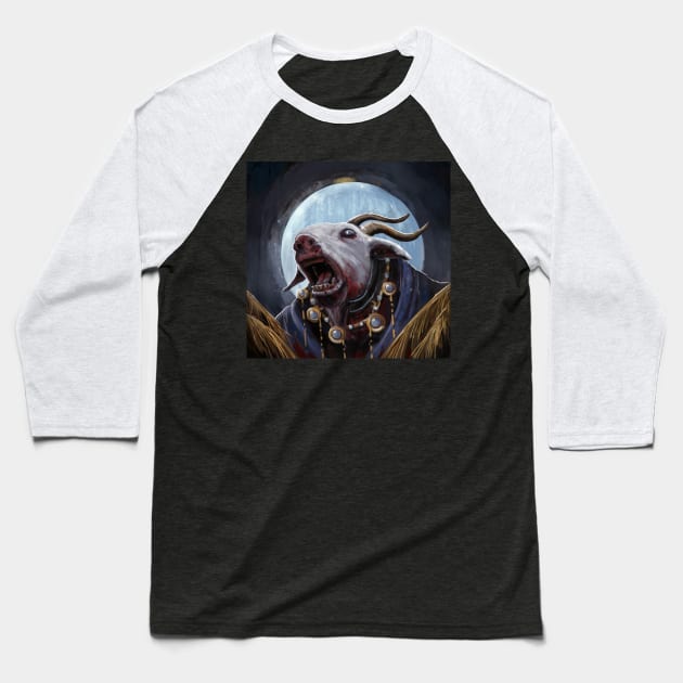 Metal Mad Goat Baseball T-Shirt by WE4R